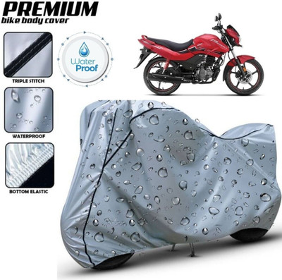 Delphinium Waterproof Two Wheeler Cover for Hero(Passion Xpro, Silver, Black)