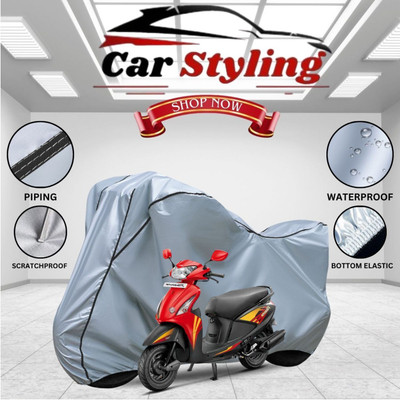 Car Styling Waterproof Two Wheeler Cover for Hero(Pleasure, Silver, Black)
