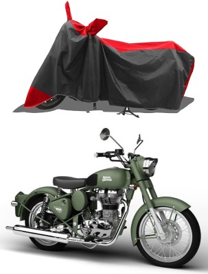 SPECTUS Two Wheeler Cover for Royal Enfield(Battle Green, Red)