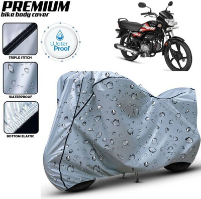 kerwa Waterproof Two Wheeler Cover for Hero(HF Deluxe, Silver, Black)