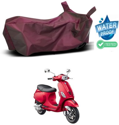 Ascension Waterproof Two Wheeler Cover for Piaggio(Vespa SXL, Maroon)