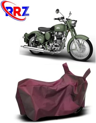 RRZ Waterproof Two Wheeler Cover for Royal Enfield(Battle Green, Maroon)