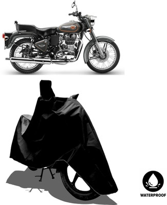 Amexride Waterproof Two Wheeler Cover for Royal Enfield(Bullet 500, Black)