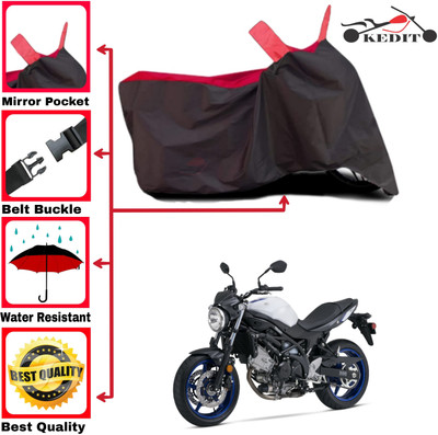 KEDIT Two Wheeler Cover for Suzuki(SV 650 BS6, Red, Black)