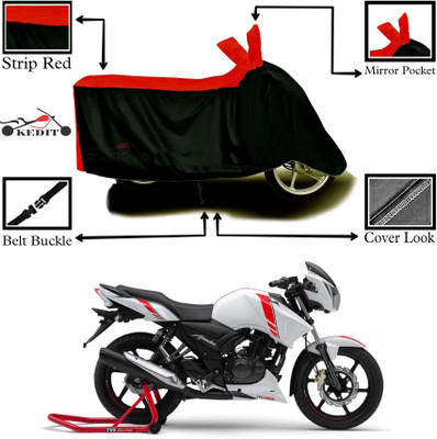 Mdstar Waterproof Two Wheeler Cover for TVS(Apache RTR 160, Red, Black)