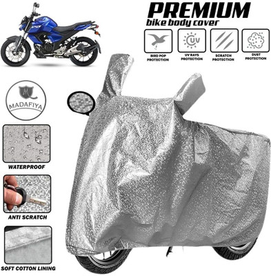 MADAFIYA Two Wheeler Cover for Yamaha(FZ S FI New BS6, Silver)