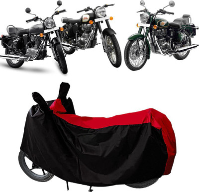 DeepShakshi AUTOMOTIVE Waterproof Two Wheeler Cover for Royal Enfield(Bullet 350, Red, Black)