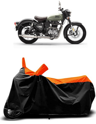 VESMEI Two Wheeler Cover for Royal Enfield(Classic 350 Signals, Orange)