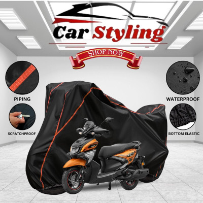 Car Styling Waterproof Two Wheeler Cover for Yamaha(RayZR 125 BS6, Black, Red)