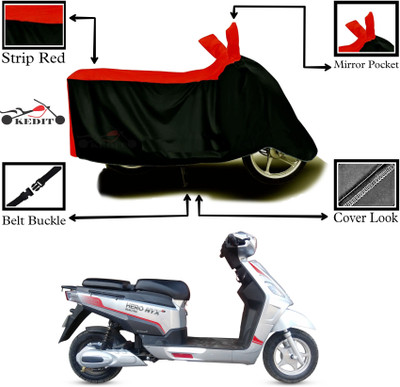 AASHTIK MART Two Wheeler Cover for Hero(Electric NYX BS6, Red, Black)