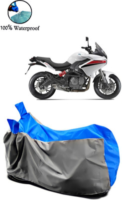 Autofly Waterproof Two Wheeler Cover for Benelli(TNT 600 GT, Grey, Blue)