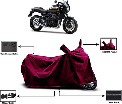 Amexride Two Wheeler Cover for Kawasaki(Z900 RS Cafe Racer, Maroon)