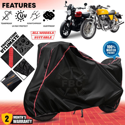 OliverX Waterproof Two Wheeler Cover for Royal Enfield(Hunter 350, Black, Red)