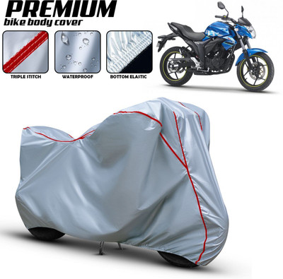 Love Me Waterproof Two Wheeler Cover for Suzuki(Gixxer, Black, Red)