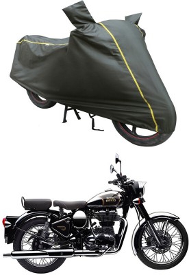 Ascension Waterproof Two Wheeler Cover for Royal Enfield(Classic Chrome, Green)