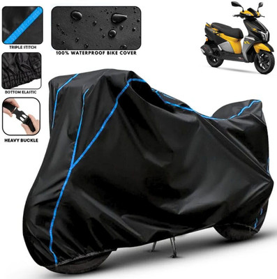 OliverX Waterproof Two Wheeler Cover for TVS(NTORQ, Black, Blue)