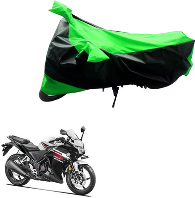 Mdstar Waterproof Two Wheeler Cover for Honda(CBR 250R, Black, Green)