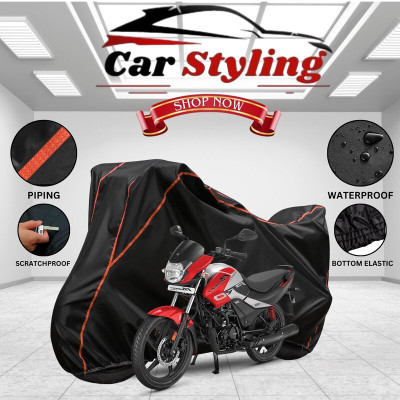 Car Styling Waterproof Two Wheeler Cover for Hero(Passion Plus, Black, Red)