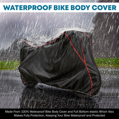 OliverX Waterproof Two Wheeler Cover for Bajaj(Pulsar RS 200, Black, Red)