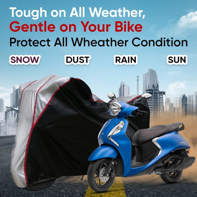 Shiv Kanha Waterproof Two Wheeler Cover for Yamaha(Fascino, Black)