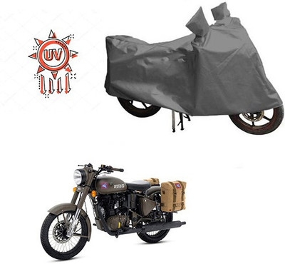 DeepShakshi AUTOMOTIVE Waterproof Two Wheeler Cover for Royal Enfield(Classic 500, Grey)