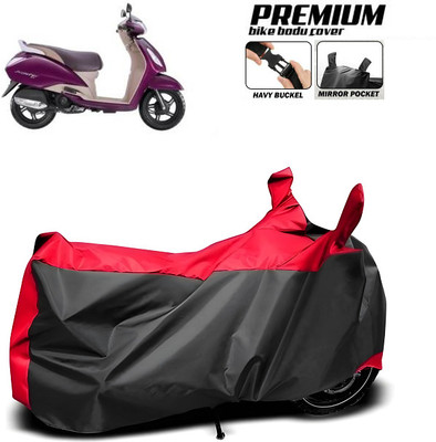 smwzxyu Waterproof Two Wheeler Cover for TVS(Jupiter classic, Red, Black)