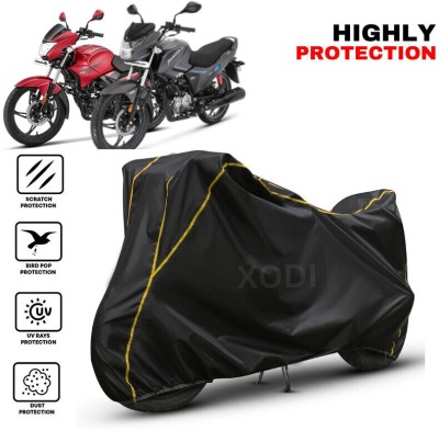 xodi Waterproof Two Wheeler Cover for Hero(Glamour, Black, Yellow)