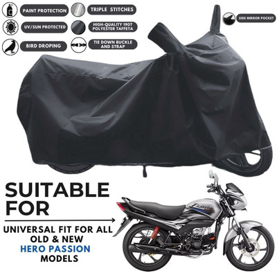 MADAFIYA Two Wheeler Cover for Hero(Passion Pro i3S, Black)