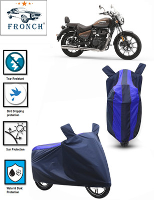 FRONCH Waterproof Two Wheeler Cover for Royal Enfield(Meteor 350, Blue)