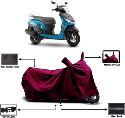 Amexride Two Wheeler Cover for Yamaha(Alpha BS6 BS6, Maroon)