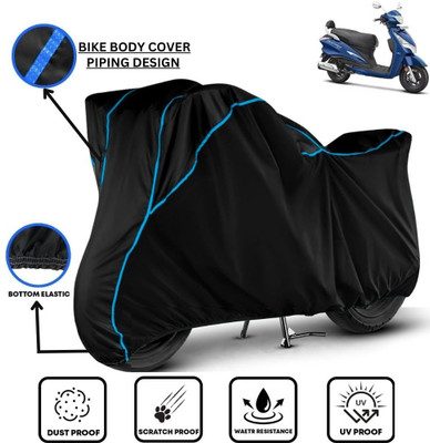LE PRA Waterproof Two Wheeler Cover for Hero(MotoCorp Destini 125, Black, Blue)