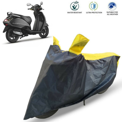 ma collections Waterproof Two Wheeler Cover for TVS(Jupiter, Black, Yellow)