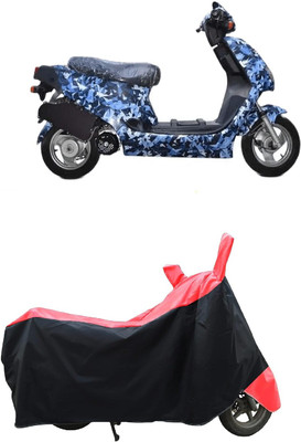 KEDIT Two Wheeler Cover for Hero(Electric AXLHE-20, Red, Black)