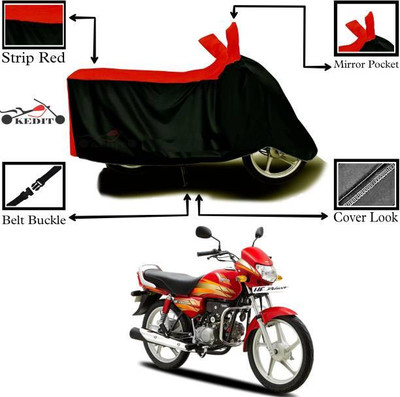 RAAMKM Two Wheeler Cover for Hero(HF Dawn, Red, Black)