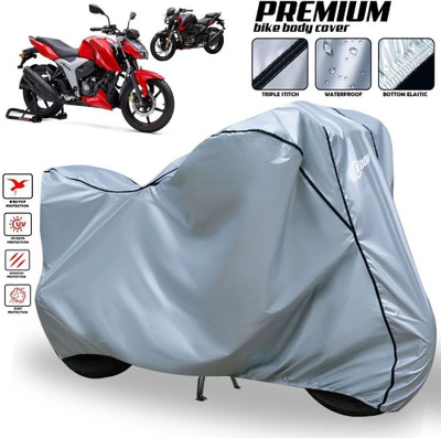 xodi Waterproof Two Wheeler Cover for TVS(Apache, Silver, Black)
