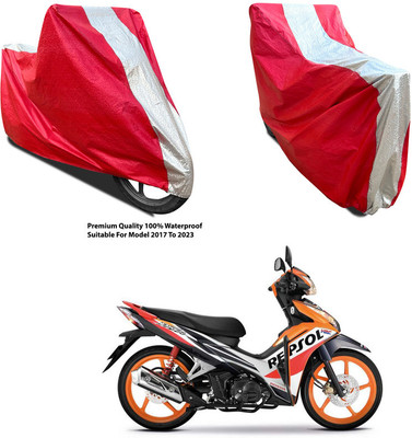 AutoGalaxy Waterproof Two Wheeler Cover for Honda(Blade 125, Silver, Red)