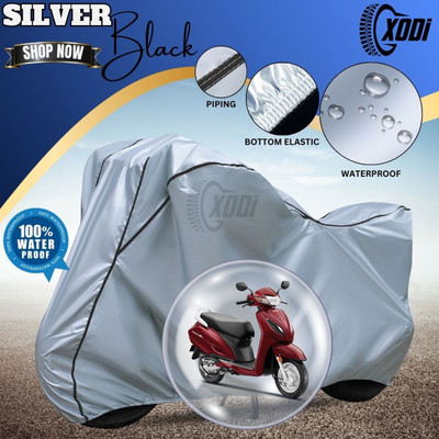 xodi Waterproof Two Wheeler Cover for Honda(Activa, Silver, Black)