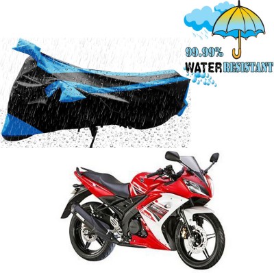 AutoTiger Two Wheeler Cover for Yamaha(R15S, Black, Blue)