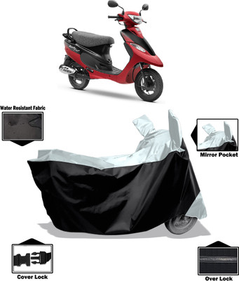 Amexride Two Wheeler Cover for TVS(Scooty Pep+ BS6, White)