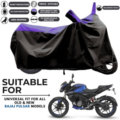 MADAFIYA Two Wheeler Cover for Bajaj(Pulsar NS-160 BS6, Black, Purple)