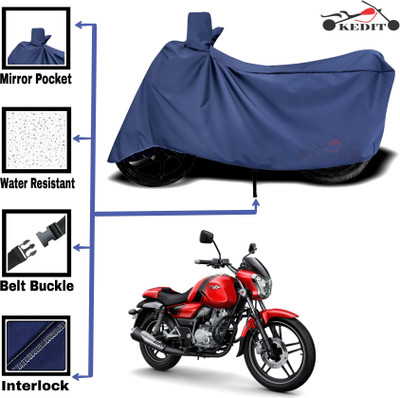 KEDIT Two Wheeler Cover for Bajaj(V12, Blue)