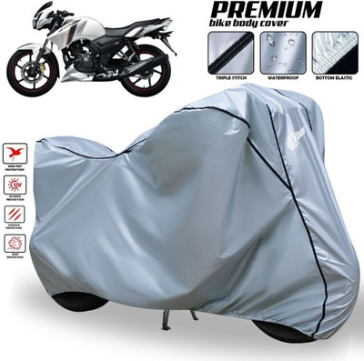 xodi Waterproof Two Wheeler Cover for TVS(Apache 150, Silver, Black)