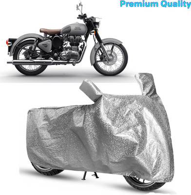 OSOMO Waterproof Two Wheeler Cover for Royal Enfield(Classic 350, Silver)