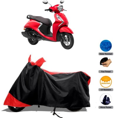 MMSSTAR Waterproof Two Wheeler Cover for Yamaha(Fascino 125, Red, Black)