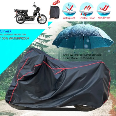 OliverX Waterproof Two Wheeler Cover for TVS(Heavy Duty Super XL, Black)