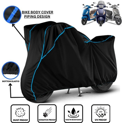 LE PRA Waterproof Two Wheeler Cover for TVS(Jupiter 125, Black, Blue)