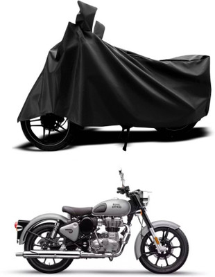 AASHTIK MART Two Wheeler Cover for Royal Enfield(Bullet 350 New BS6, Black)