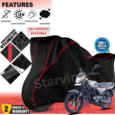 OliverX Waterproof Two Wheeler Cover for Bajaj(CT 100, Black, Red)