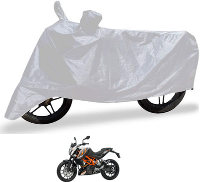 Auto Hub Waterproof Two Wheeler Cover for KTM(390 Duke, Silver)