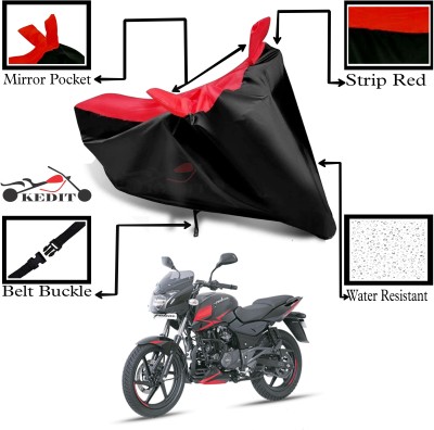 KEDIT Two Wheeler Cover for Bajaj(Pulsar 180 DTS-i, Red, Black)